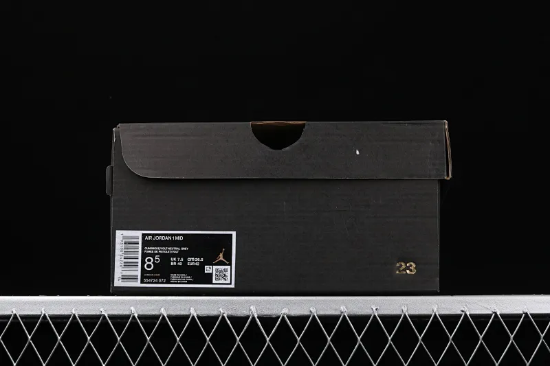 All categories Air Jordan Jordan series basketball shoes Air Jordan 1 Mid Air Jordan 1 Mid "Grey Volt" AJ1 Joe 1 neutral gray fluorescent yellow basketball shoes 554724-072
